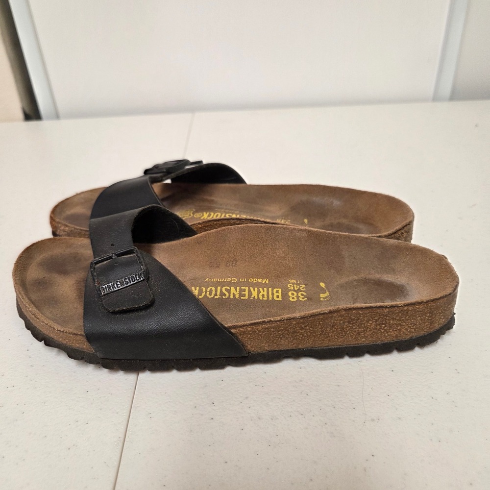 Birkenstock Madrid Black Single Strap Slide Sandals EU 38 US Women 7-7.5